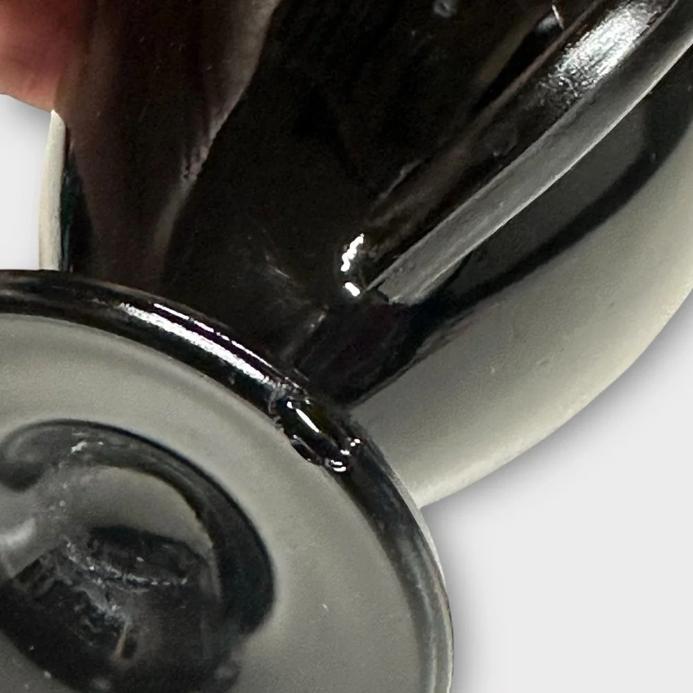 Hazel Atlas Ovide Black Open Sugar Bowl Double Handle Depression Glass 1930-1935